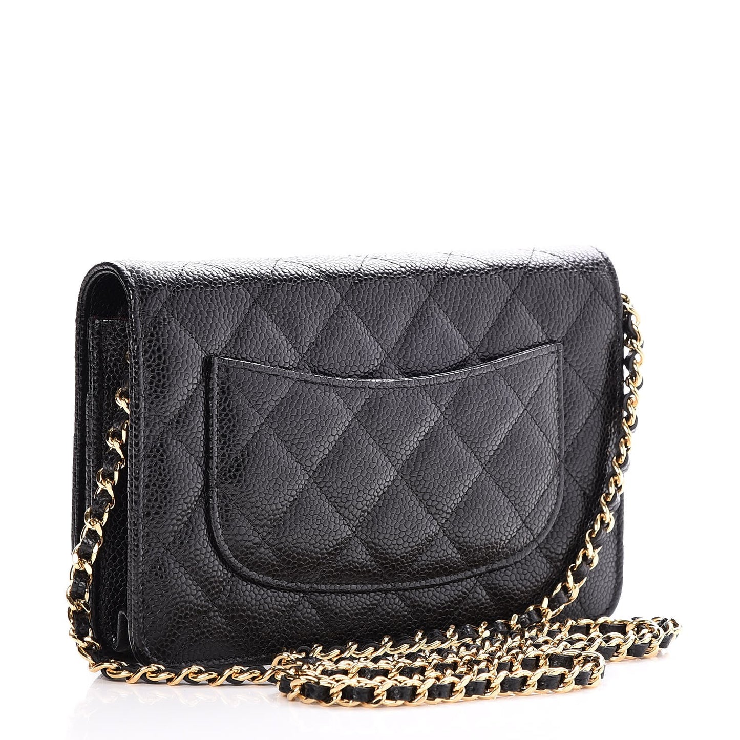 Caviar Quilted Wallet On Chain WOC Black