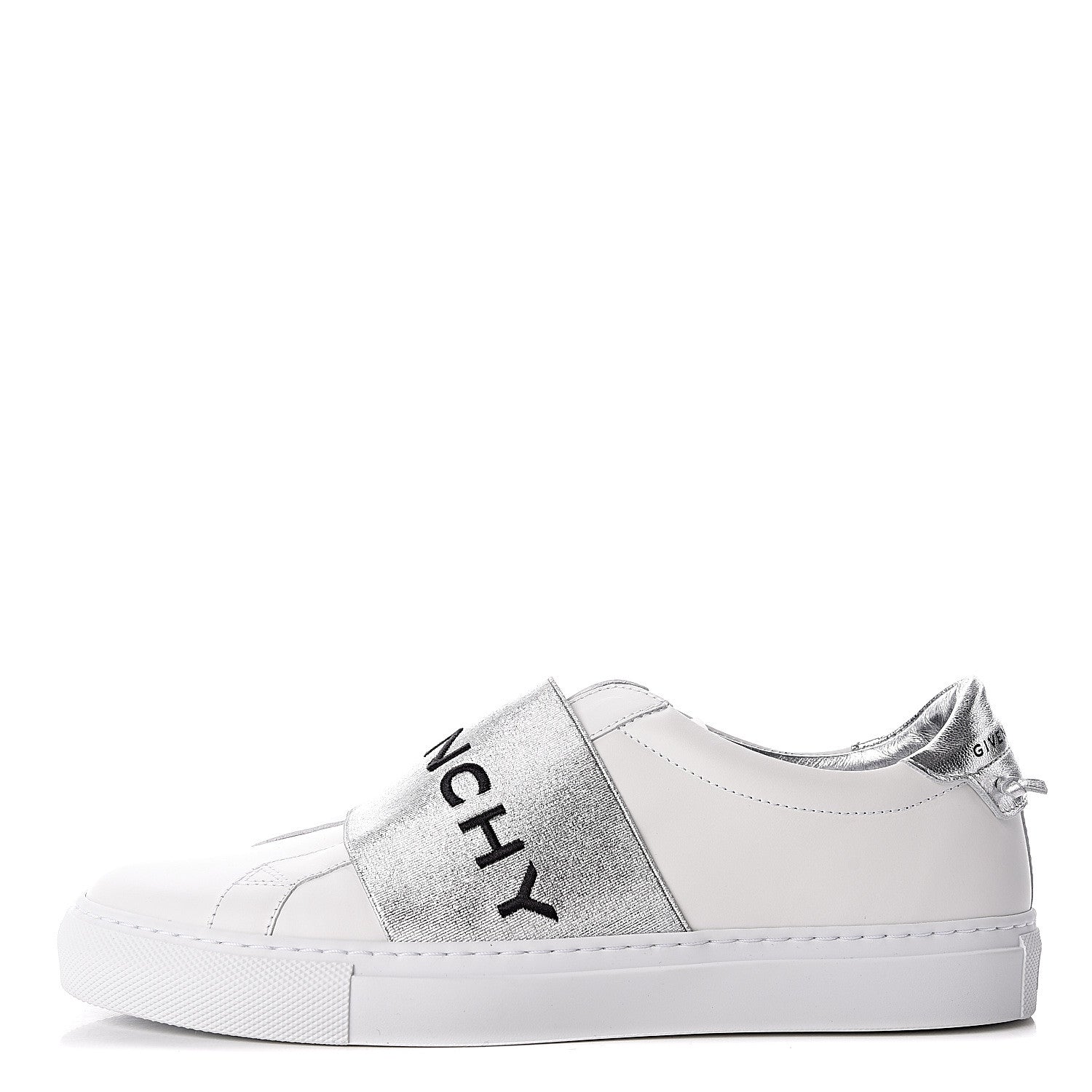 Givenchy Calfskin Band Logo Womens Urban Street Sneakers 38 Argent 1 of 9