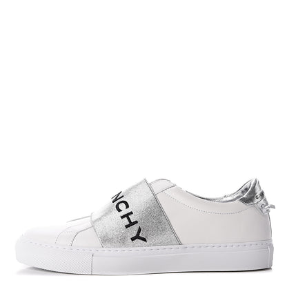 Givenchy Calfskin Band Logo Womens Urban Street Sneakers 38 Argent 1 of 9