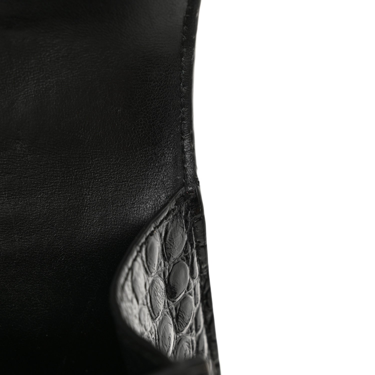 Balenciaga Shiny Calfskin Monochrome Crocodile Embossed Hourglass Top Handle Bag XS Black 12 of 13