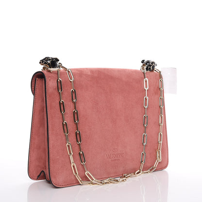 Valentino Garavani Suede Panther Shoulder Bag Antique Rose 3 of 7