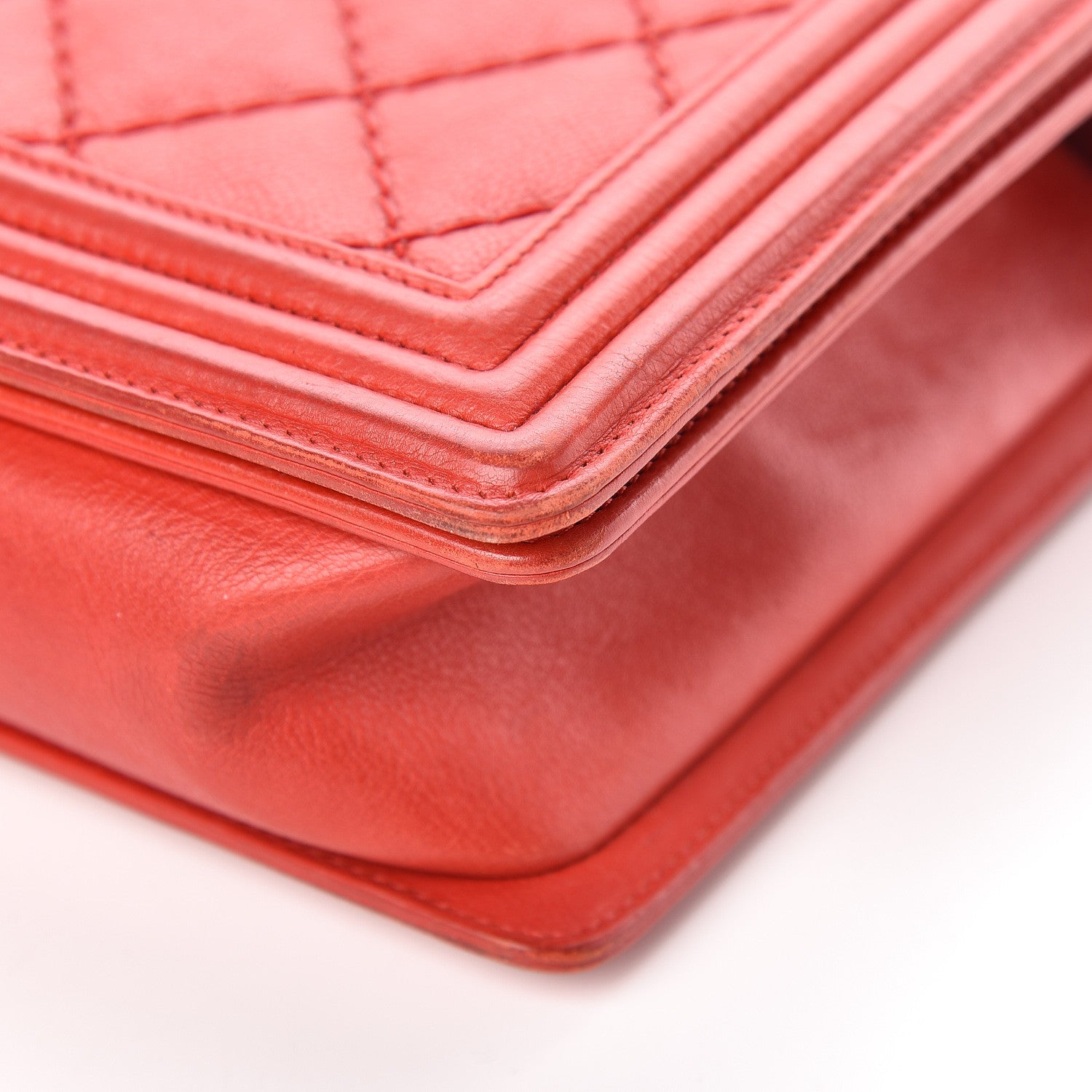 Chanel Calfskin Double Stitch New Medium Boy Flap Red 10 of 13