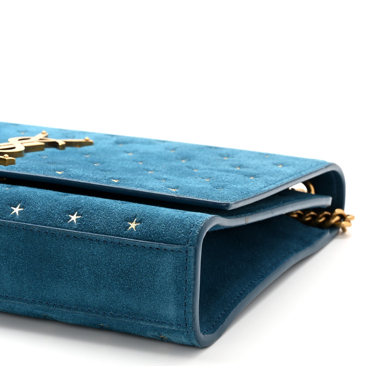 Saint Laurent Suede Star Medium Classic Monogram Kate Satchel Blue 11 of 11