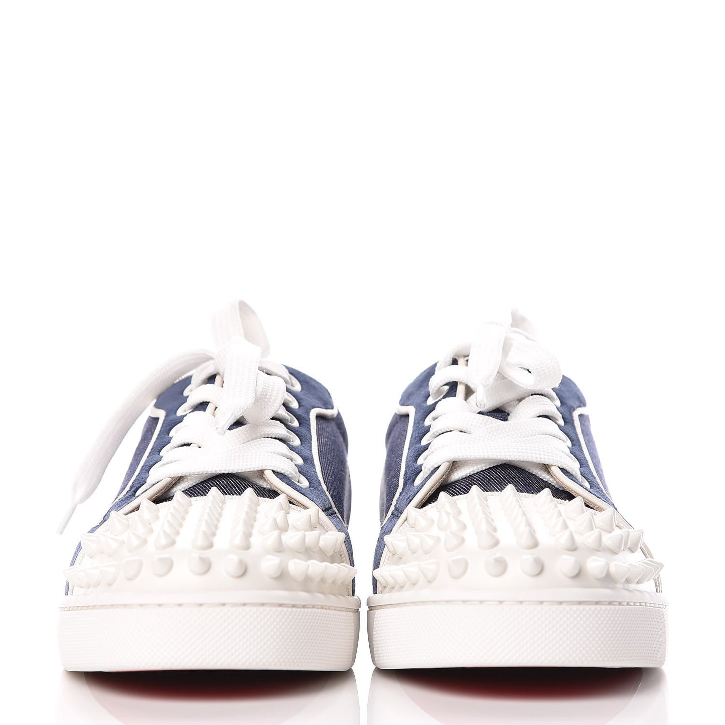 Denim Velours Spikes Vieira Flat Sneakers 36 Navy Latte
