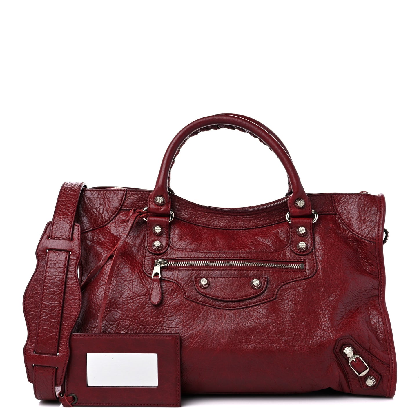 Agneau Giant 12 Silver Hardware City Rouge Cerise