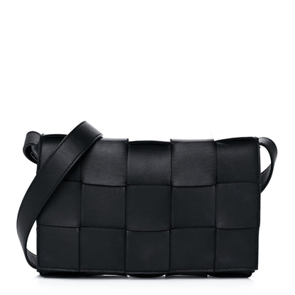 Bottega Veneta Lambskin Maxi Intrecciato Cassette Crossbody Bag Black 1 of 15