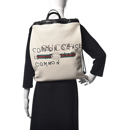 Gucci Calfskin Coco Capitan Logo Drawstring Backpack Mystic White 2 of 10