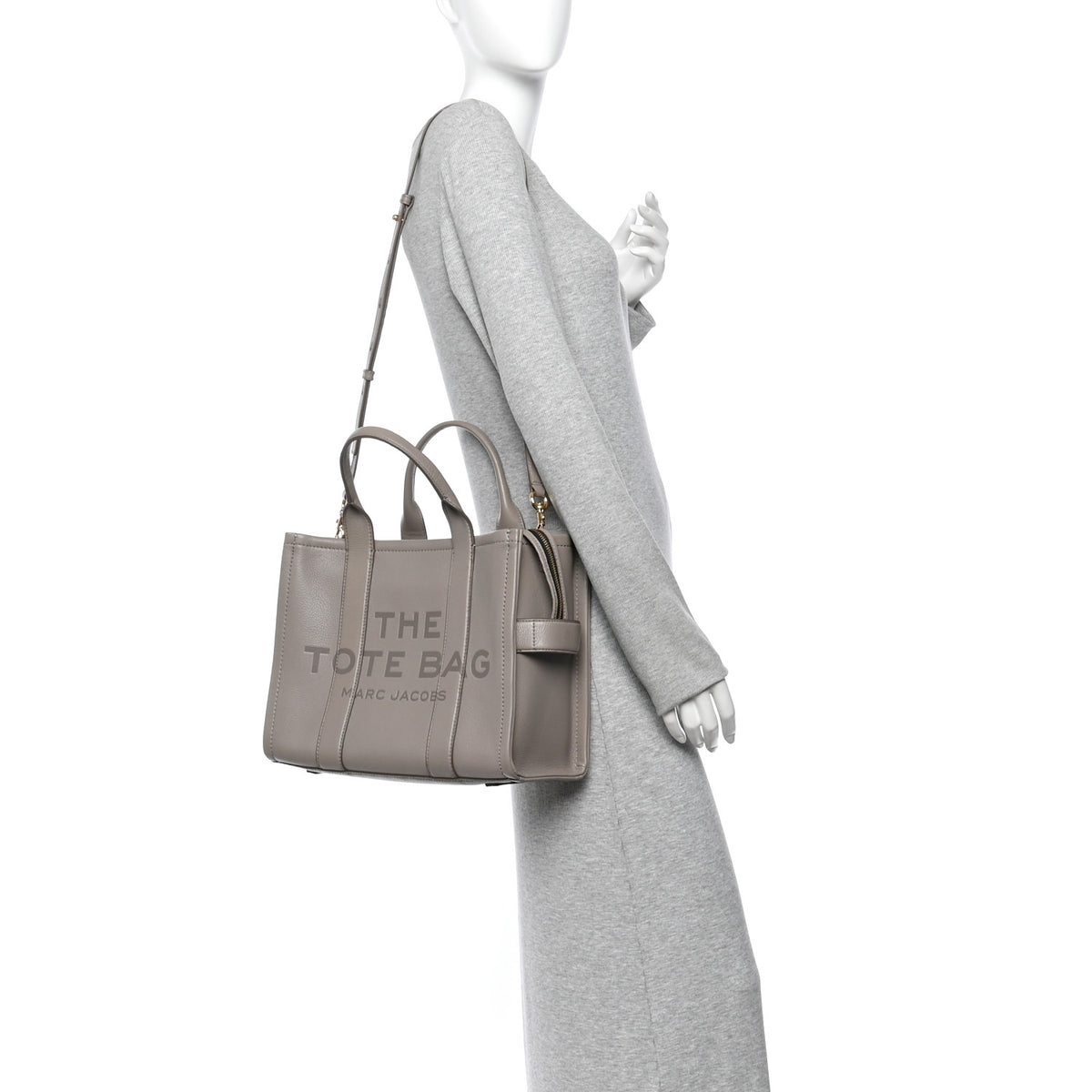 Grained Calfskin Medium The Tote Bag Taupe
