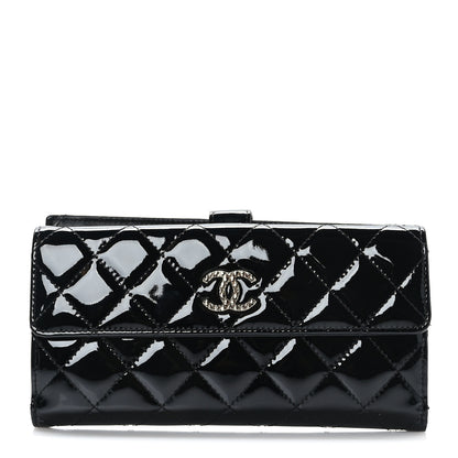 Chanel Patent Quilted Large Brilliant Flap Wallet Black 1 of 10