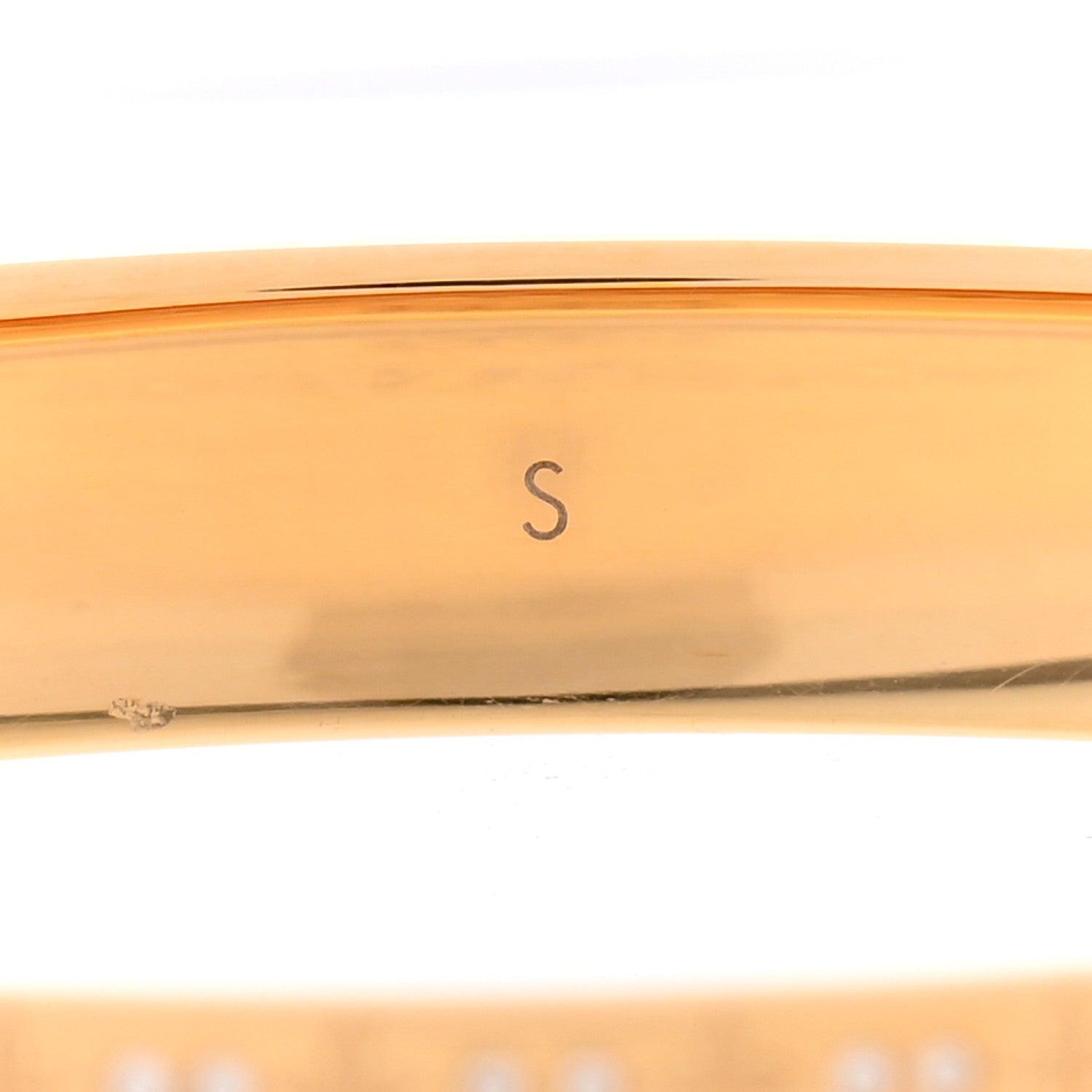 Louis Vuitton Brass Crystal Monogram Nanogram Strass Cuff S Gold 4 of 7