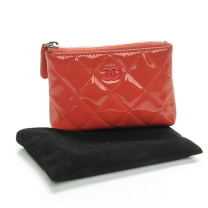 Chanel Patent Quilted Key Holder Case Coral 12 of 12