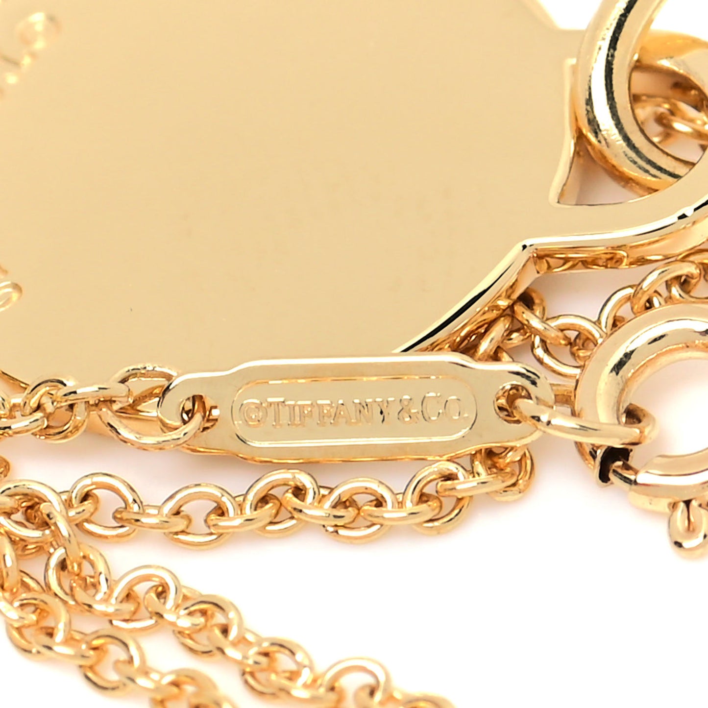 18K Yellow Gold Letter A Round Tag Pendant Necklace