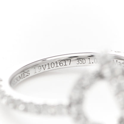 Hermes 18K White Gold Diamond Finesse Ring 54 6.75 5 of 6