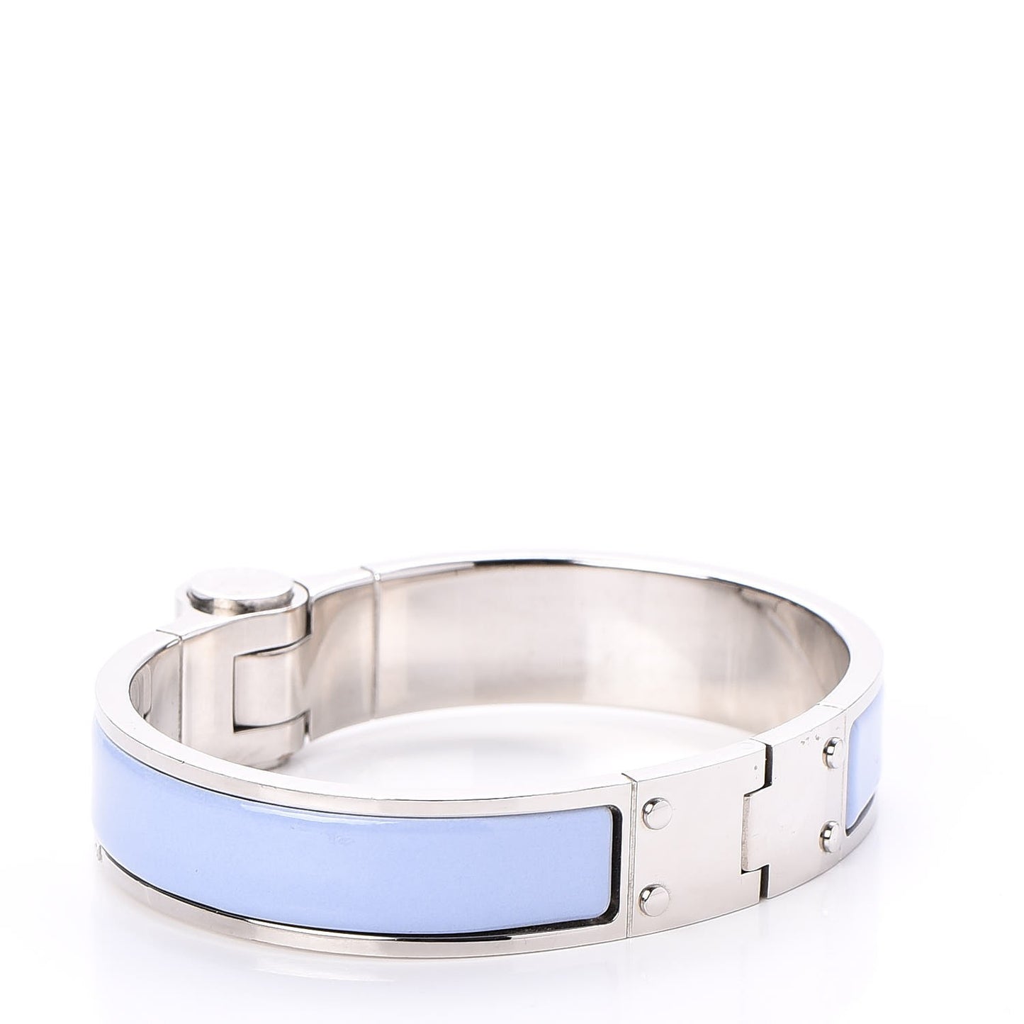 Enamel Charniere Uni Narrow Hinged Bracelet S Bleu Lupin