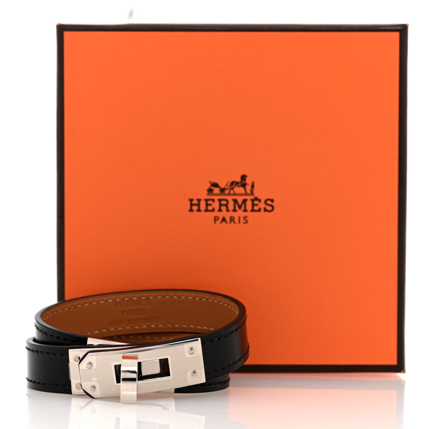 Hermes Swift Kelly Double Tour Bracelet T2 Black 6 of 6