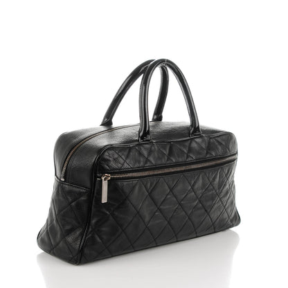 Chanel Calfskin Quilted Large Bowler Black 3 of 9