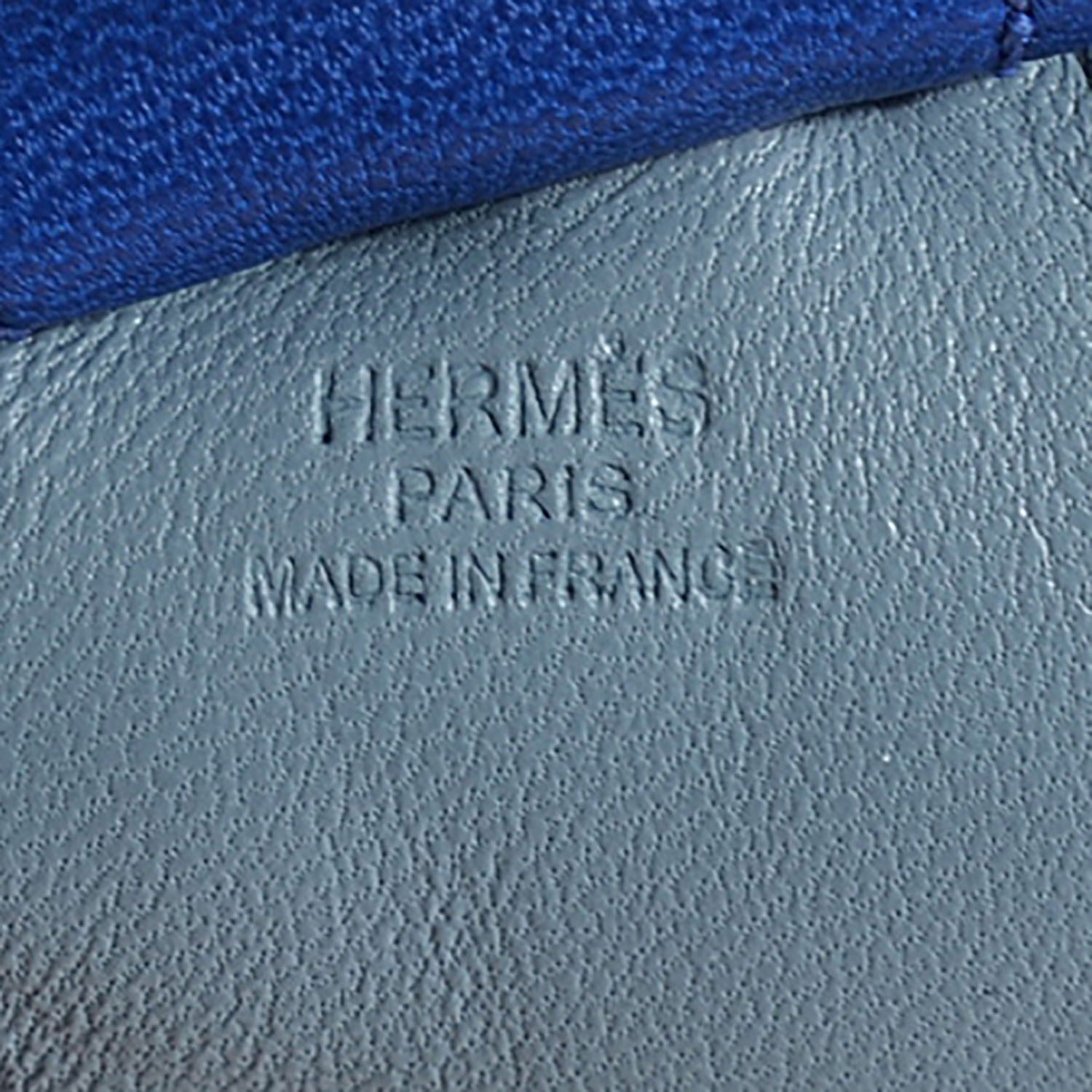 Hermes Milo Lambskin Grigri Rodeo Horse Bag Charm MM Bleu Lin Bleu Electrique Noir 4 of 5