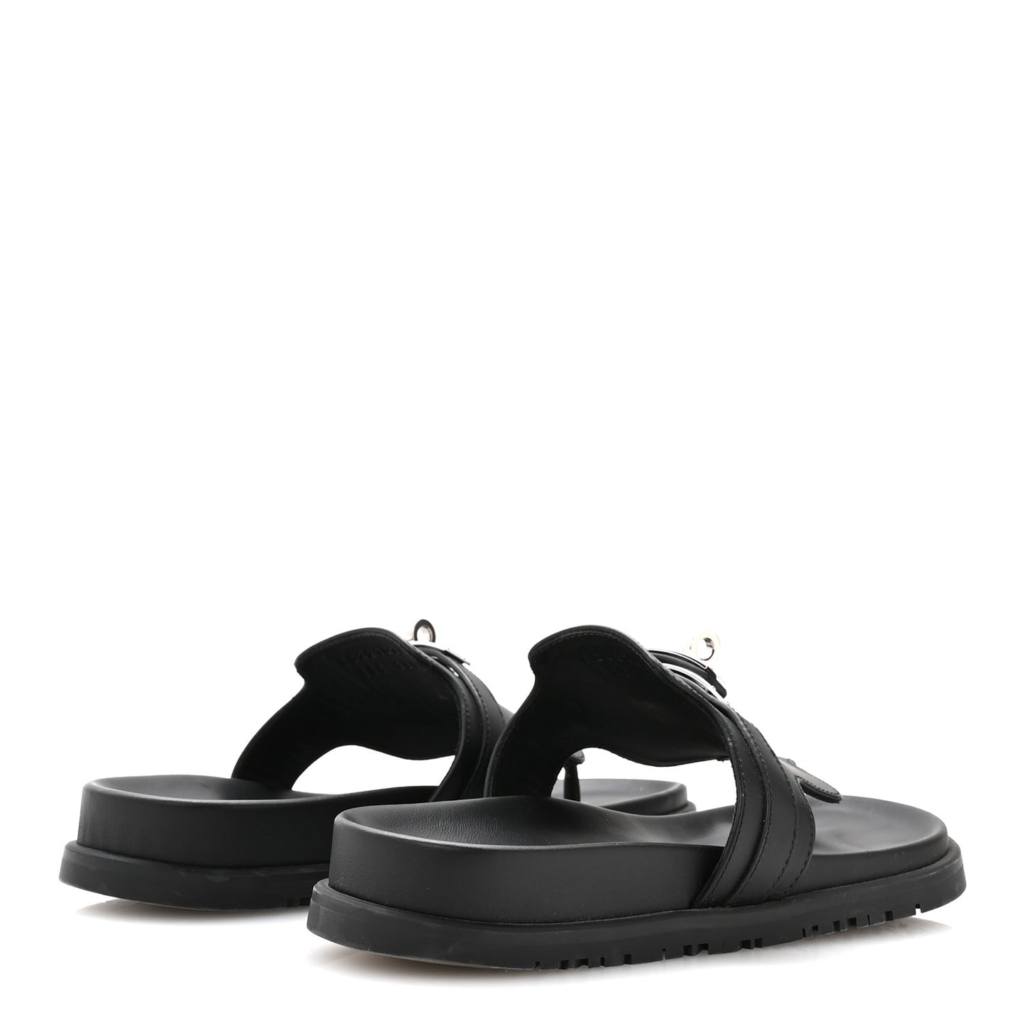Calfskin Womens Empire Sandals 36.5 Black