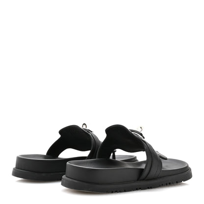 Hermes Calfskin Womens Empire Sandals 36.5 Black 5 of 9