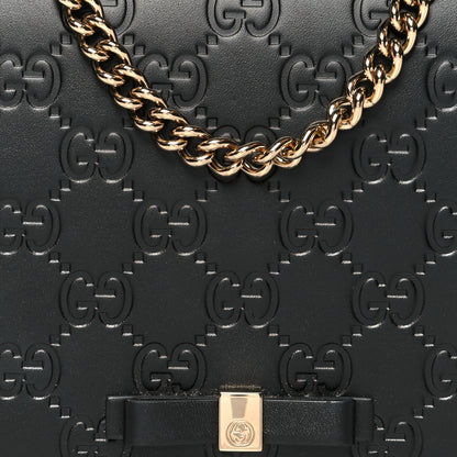 Gucci Guccissima Signature Bowy Chain Wallet Black 7 of 9