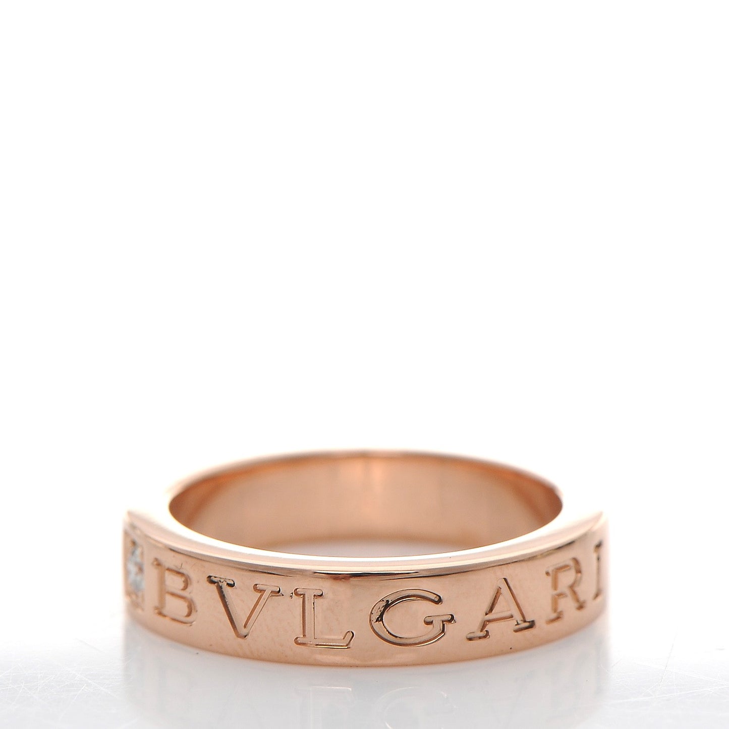 18K Rose Gold Diamond B.Zero1 Essential Band Ring 50 5.25