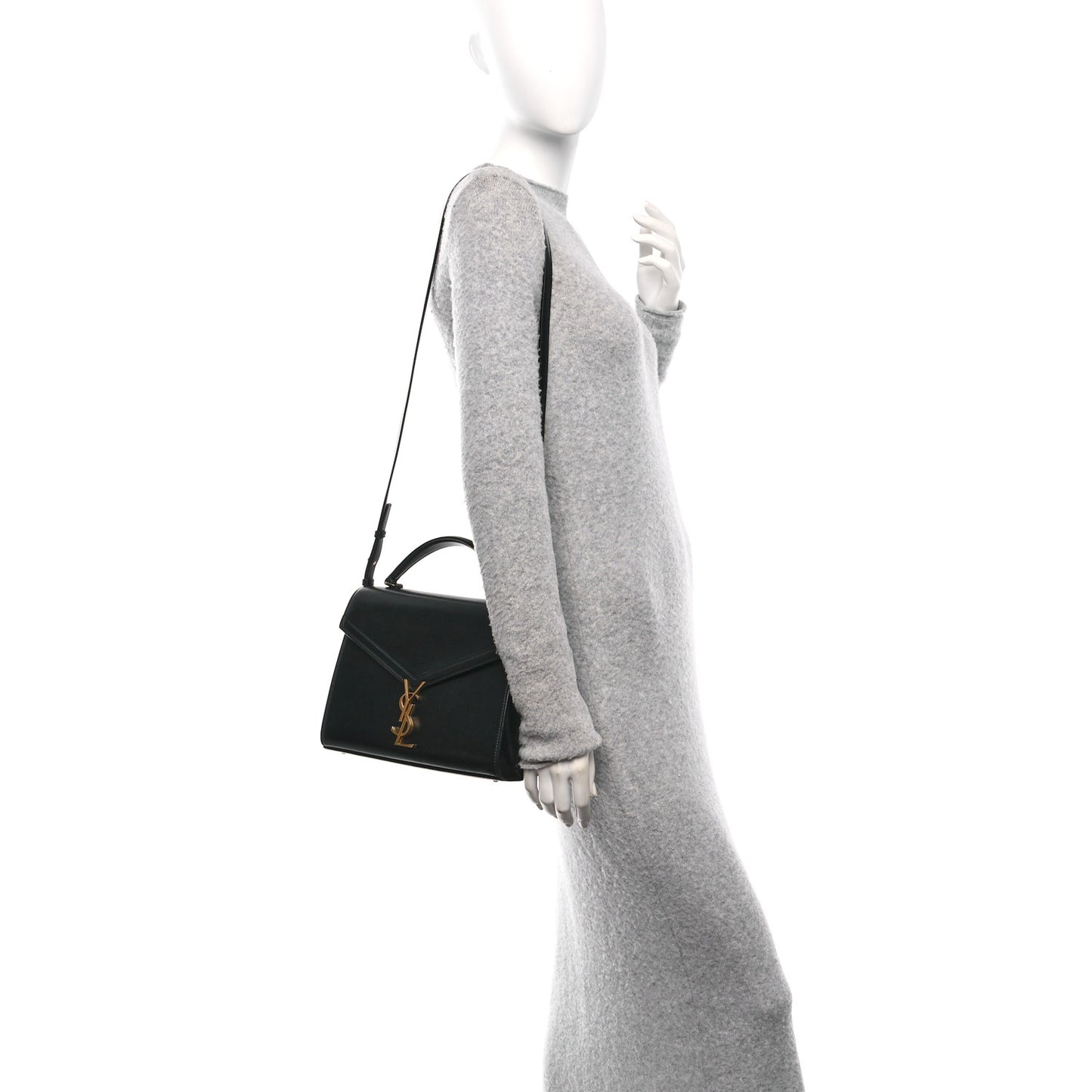 Smooth Calfskin Medium Classic Monogram Cassandra Top Handle Black Rouge Legion