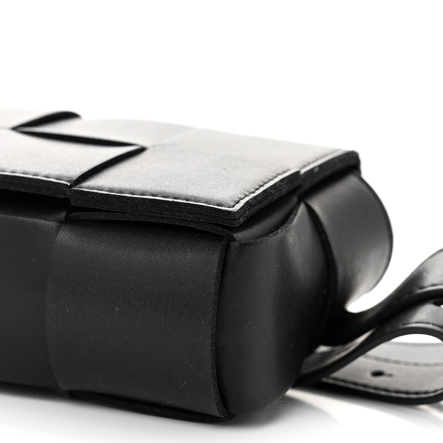 Nappa Maxi Intreccio The Belt Cassette Bag Black