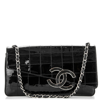 Chanel Patent Square Stitched CC Flap Clutch Black 1 of 7