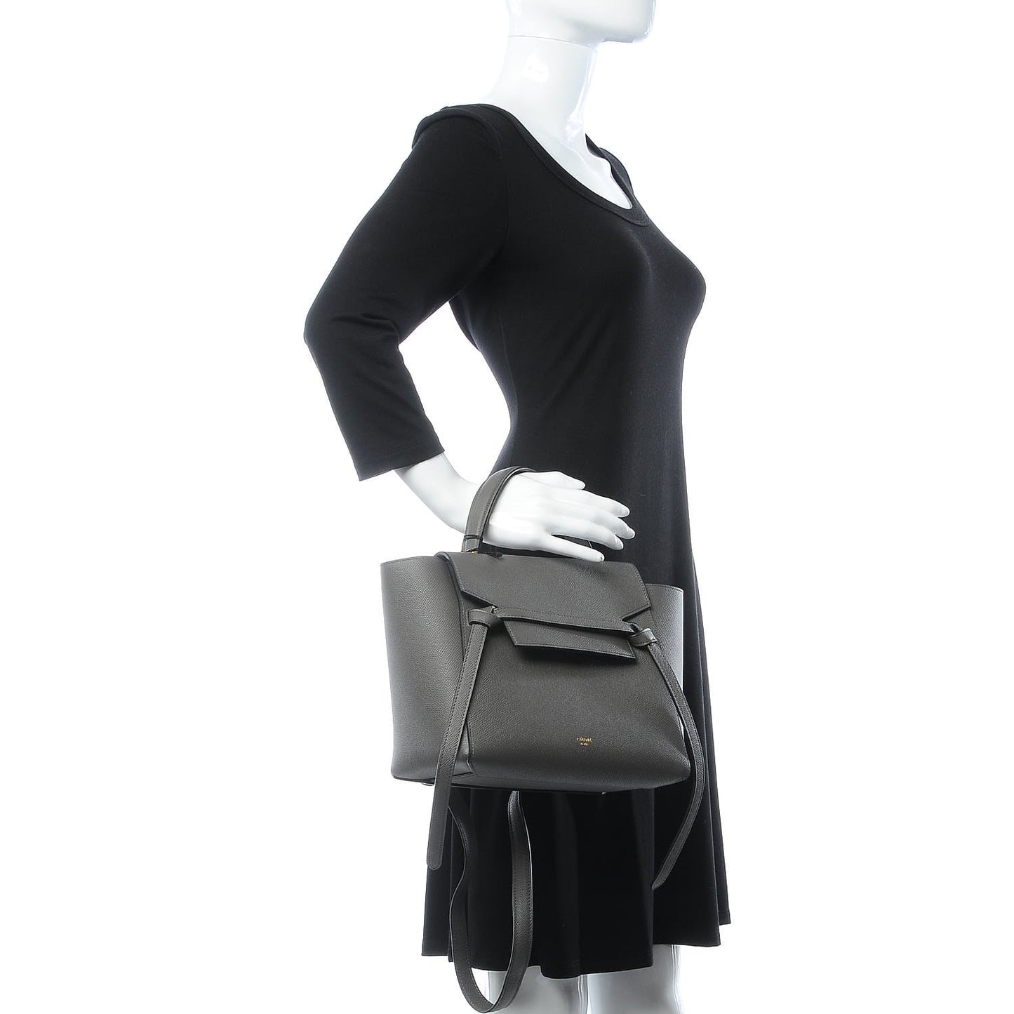 Grained Calfskin Micro Belt Bag Grey