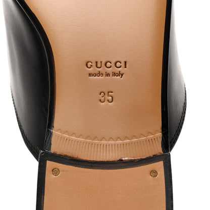 Gucci Calfskin Flower Embroidered Princetown Slippers 35 Black 8 of 9