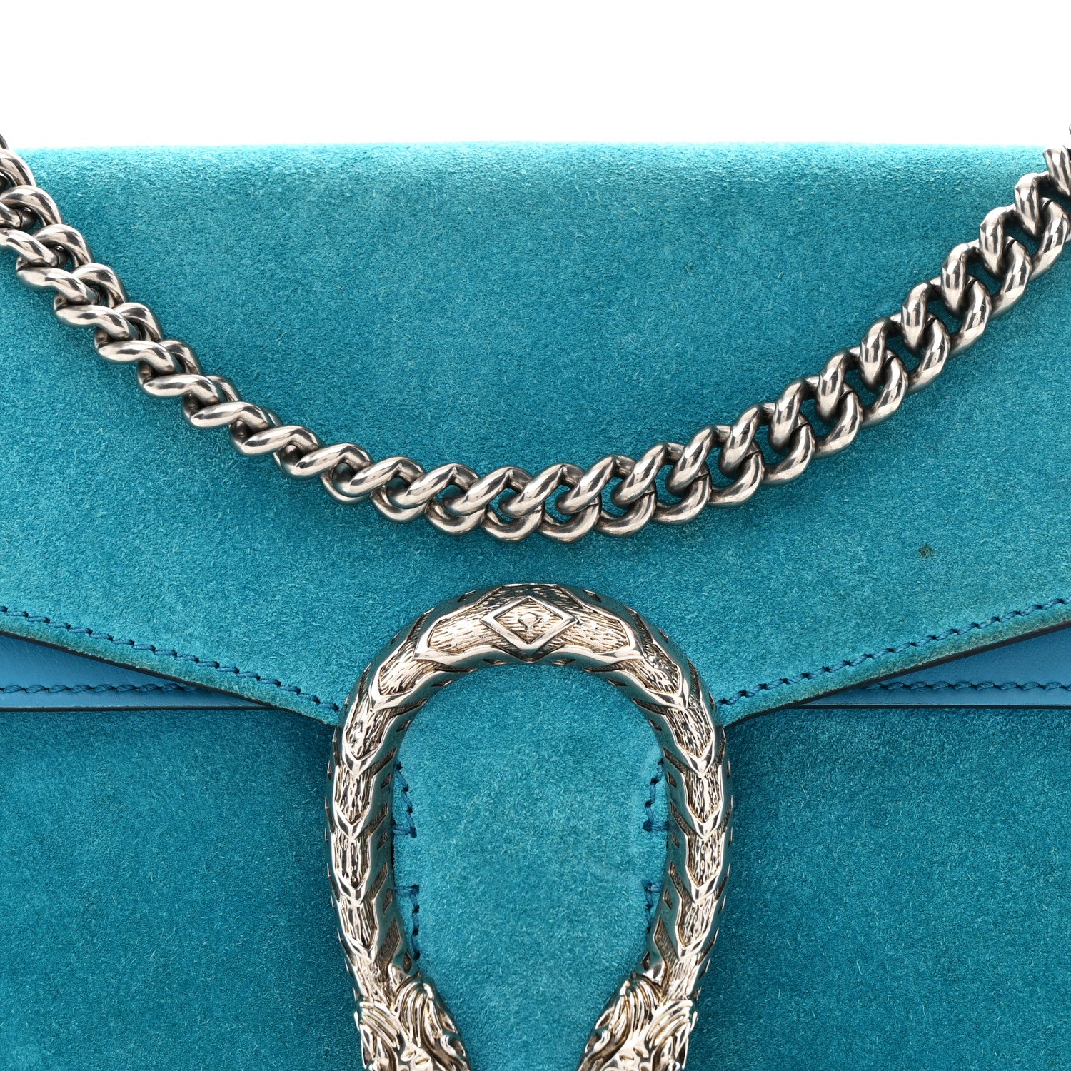 Gucci Suede Small Dionysus Shoulder Bag Blue 8 of 10