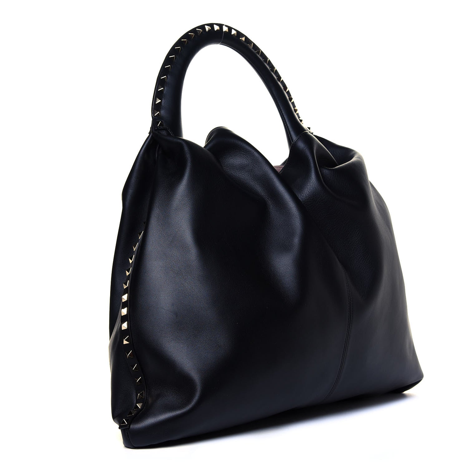 Valentino Garavani Calfskin Rockstud Hobo Black 2 of 4