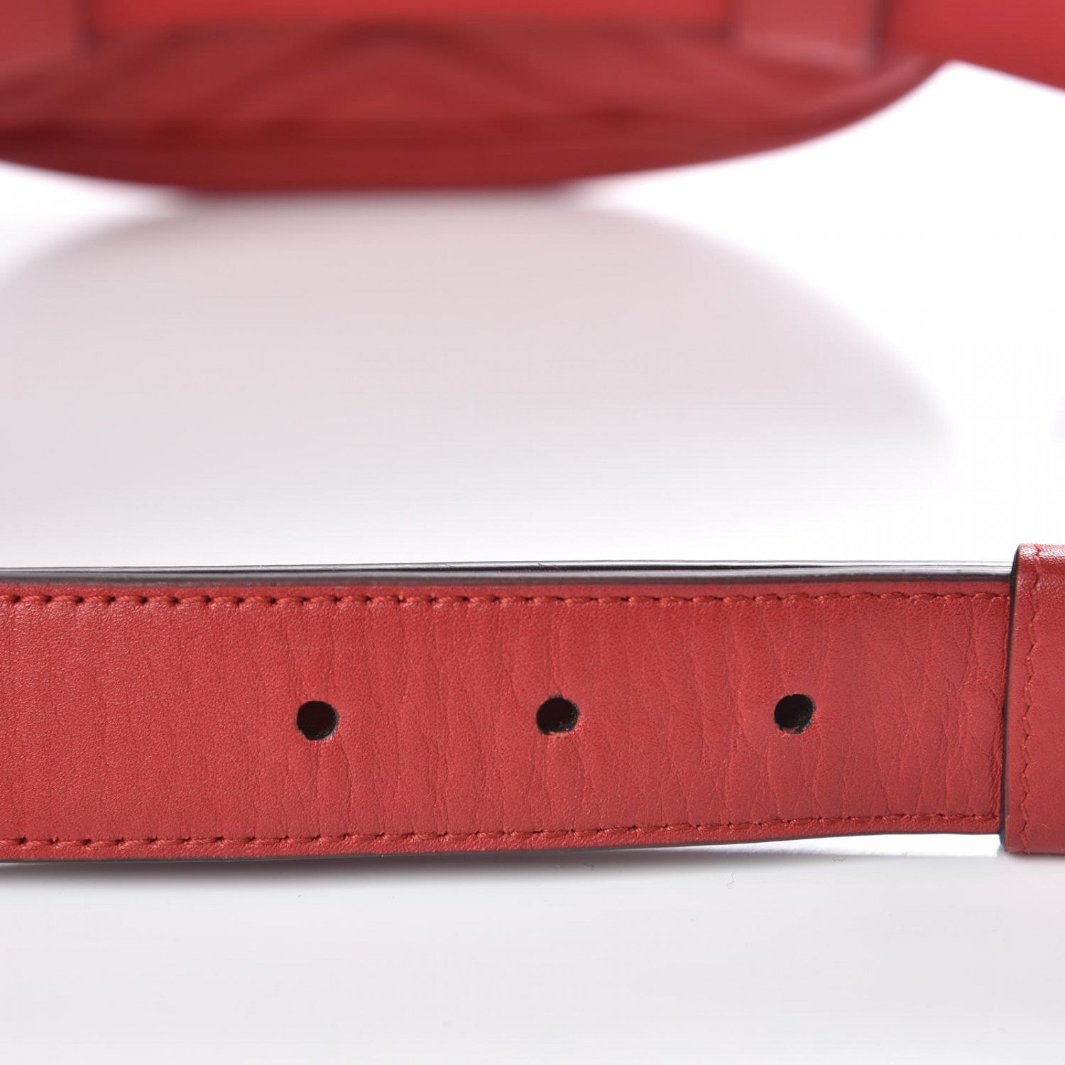 Gucci Calfskin Matelasse GG Marmont Belt Bag 95 38 Hibiscus Red 9 of 11