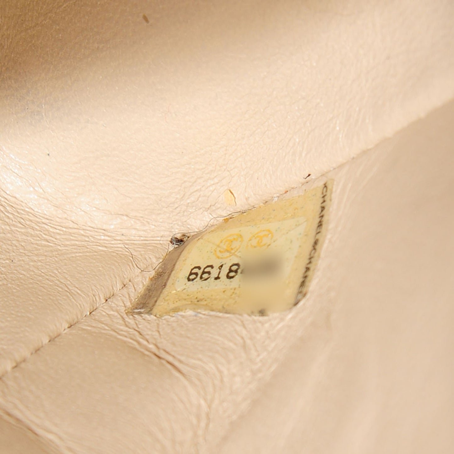 Caviar Quilted Small Double Flap Beige Clair