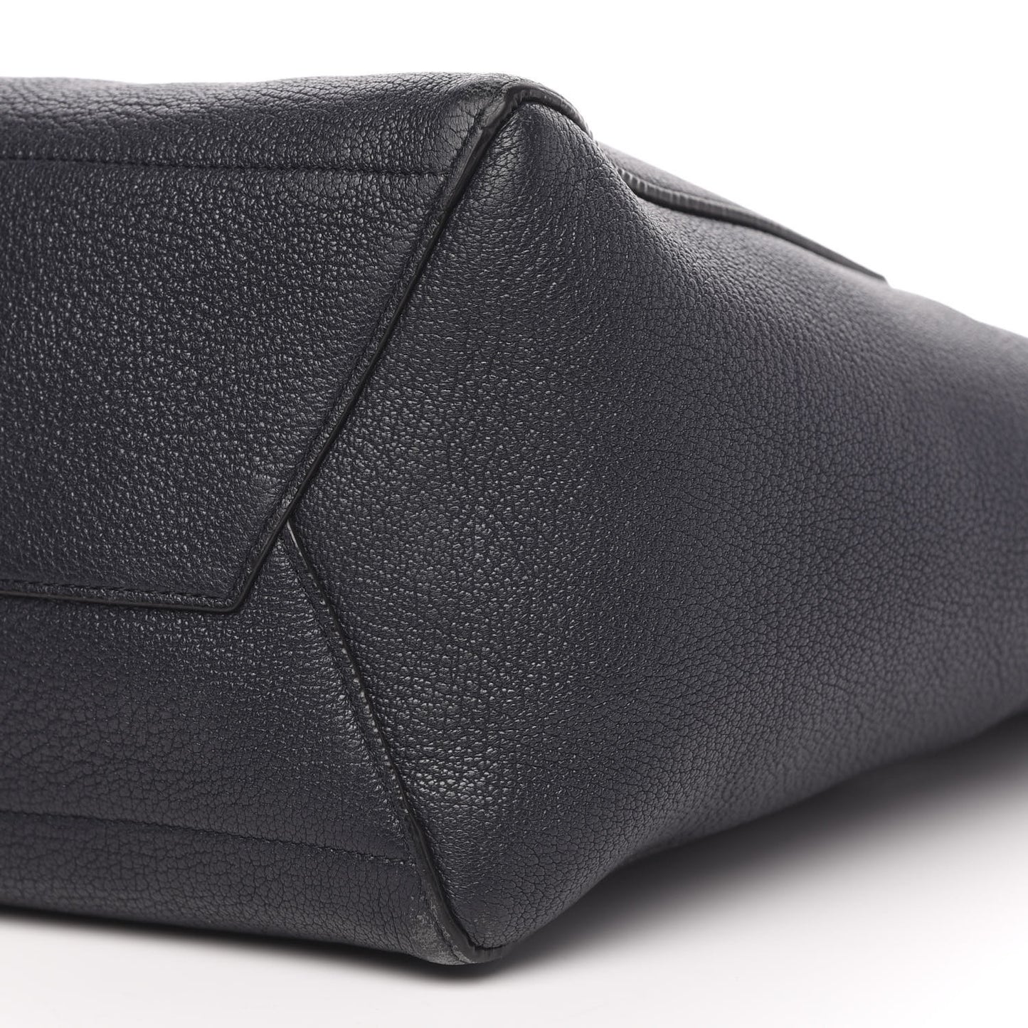 Soft Grained Calfskin Sangle Bucket Bag Navy Blue