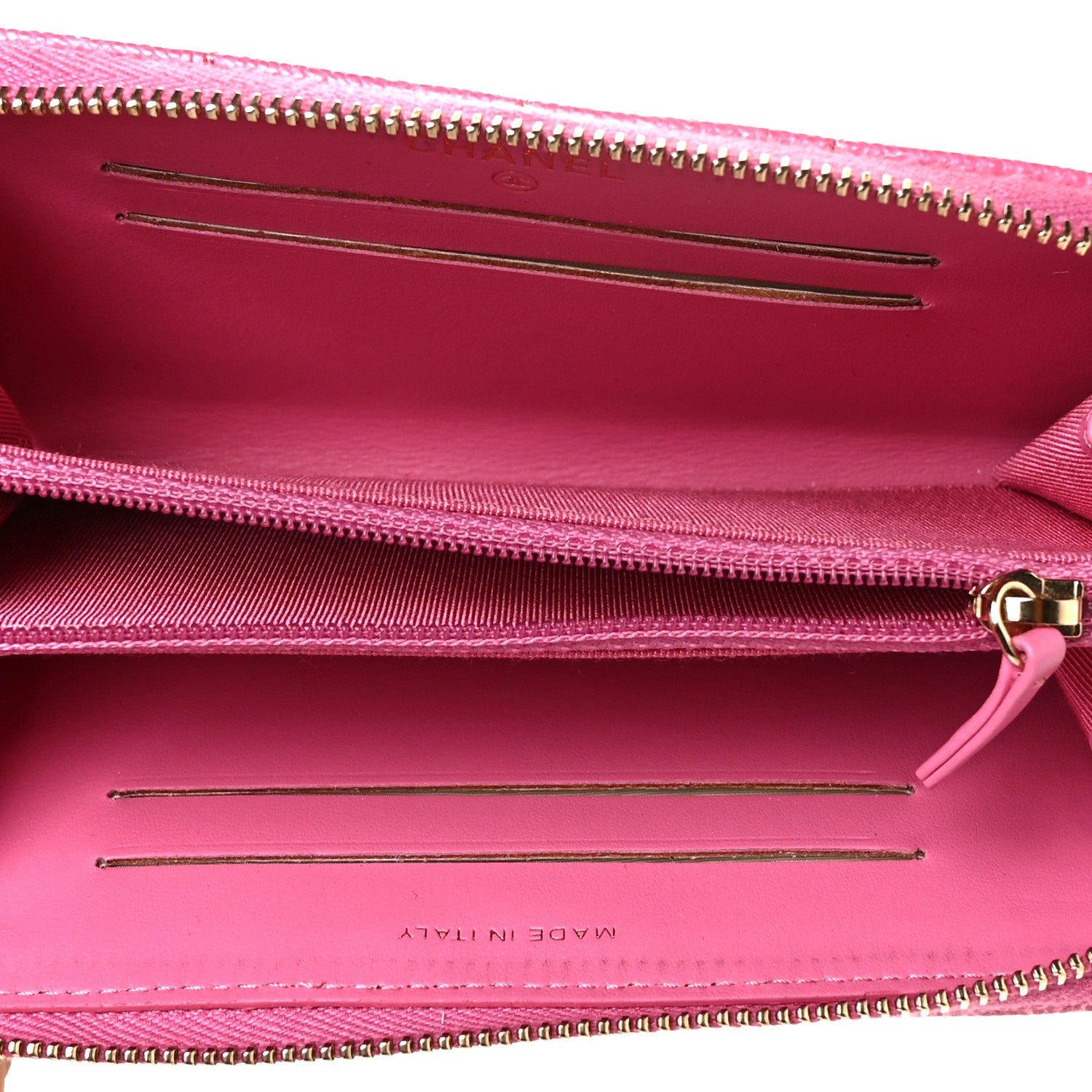 Chanel Caviar Quilted Medium Zip Around Wallet Pink 5 of 11