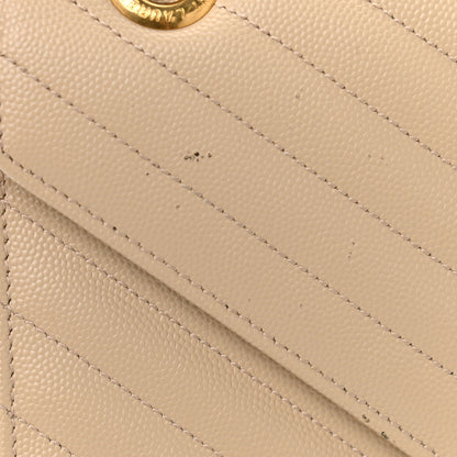 Saint Laurent Grain De Poudre Matelasse Chevron Large Monogram Satchel Nude Powder 11 of 15