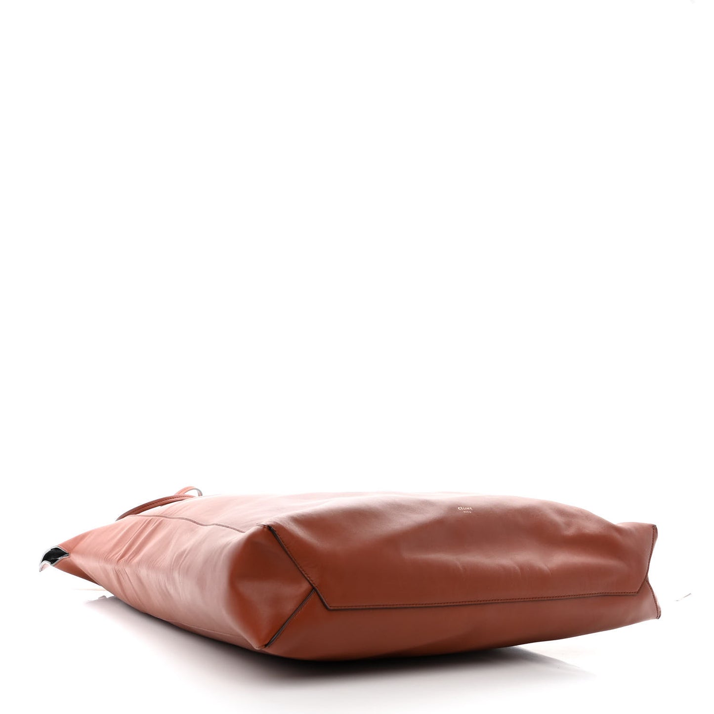 Calfskin Vertical Clasp Cabas Marron Terracotta