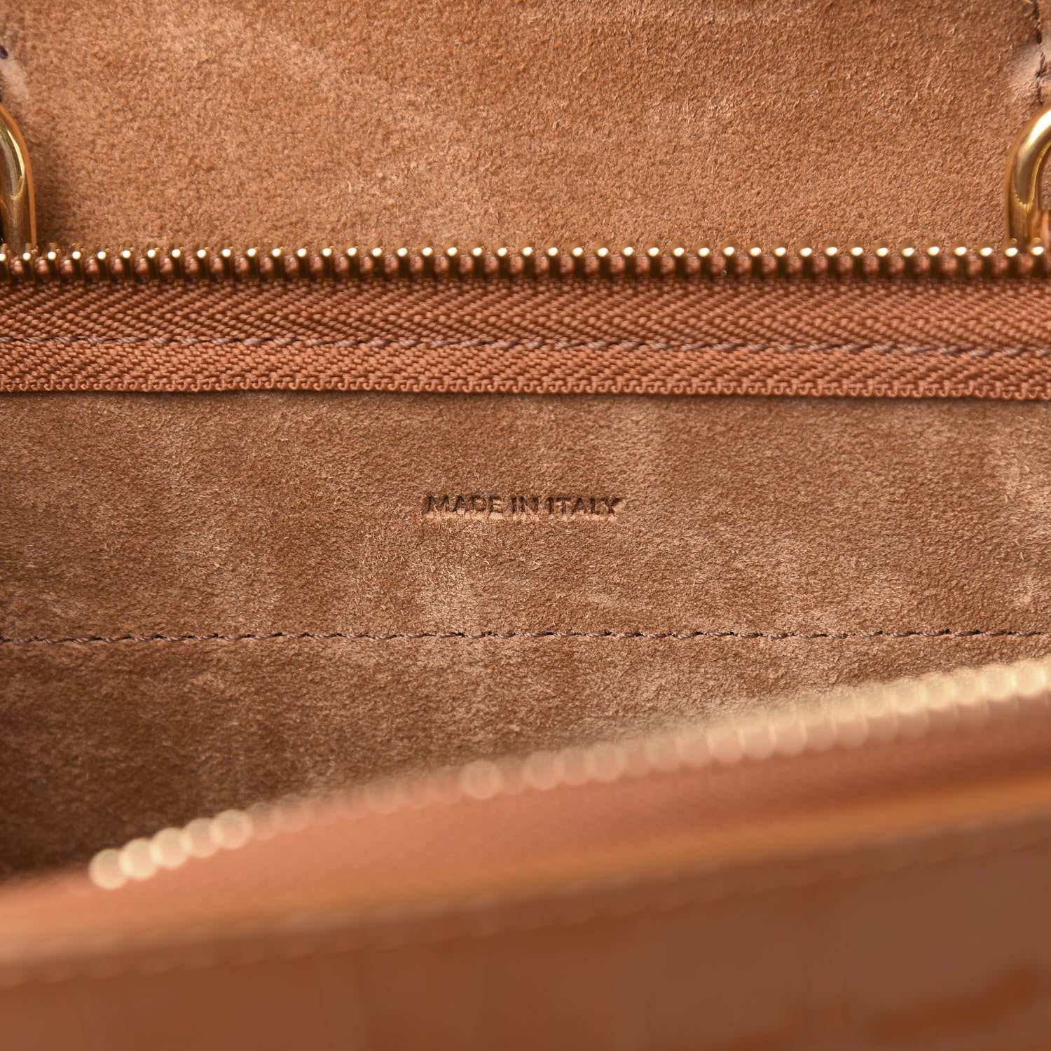 Celine Calfskin Crocodile Embossed Micro Belt Bag Tan 7 of 10