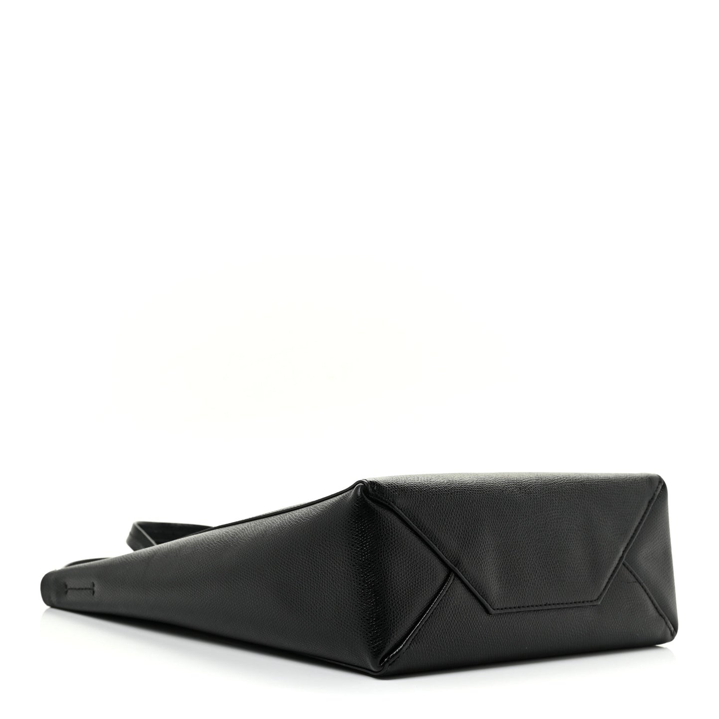 Grained Calfskin Small Vertical Cabas Black