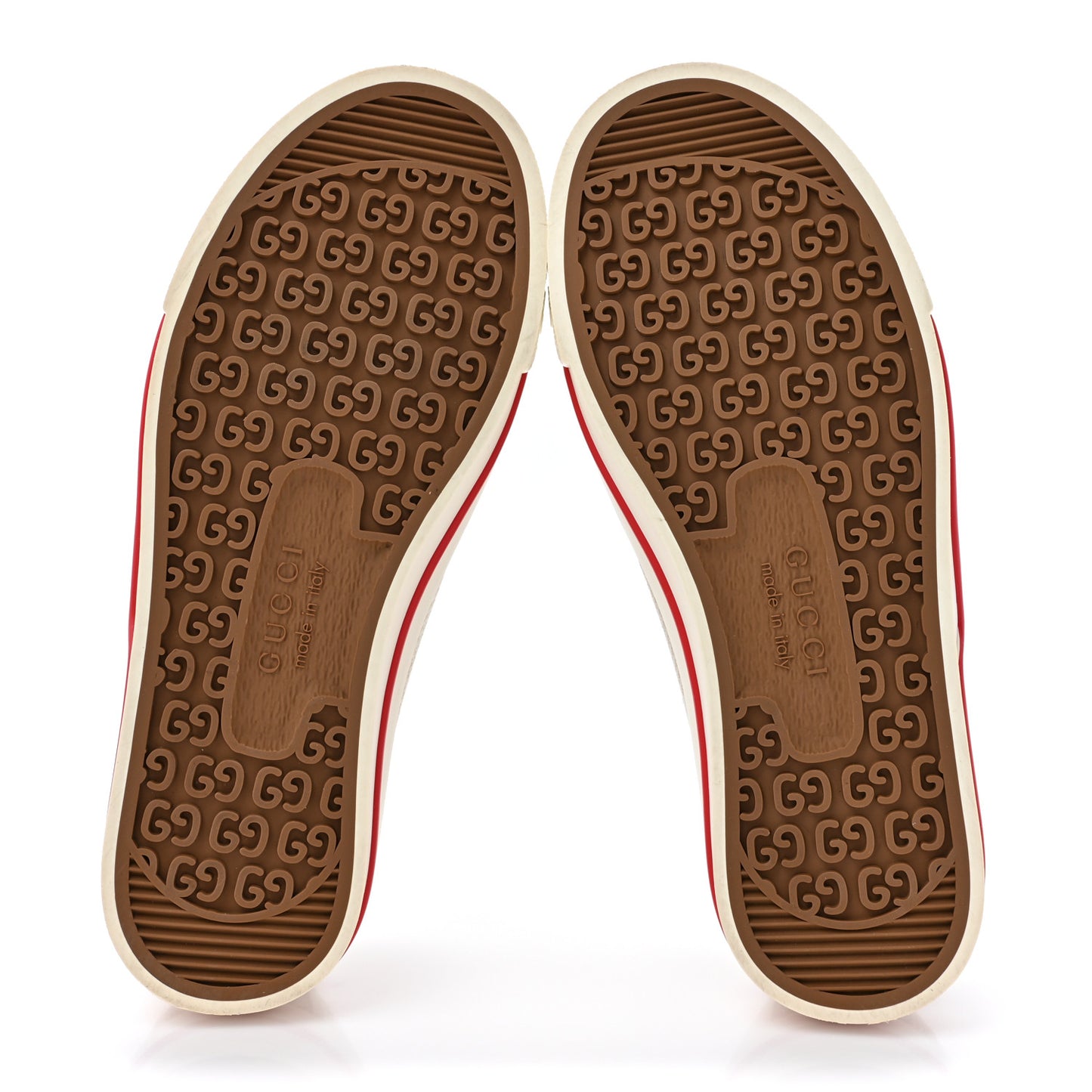 Monogram Jumbo GG Web Womens 1977 Tennis Velcro Strap Sneakers 35 Camel Ebony Mystic White
