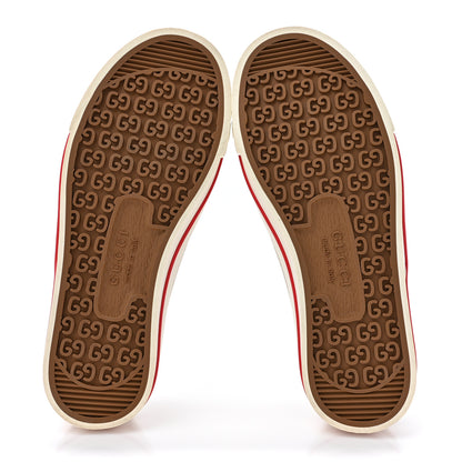 Gucci Monogram Jumbo GG Web Womens 1977 Tennis Velcro Strap Sneakers 35 Camel Ebony Mystic White 5 of 9