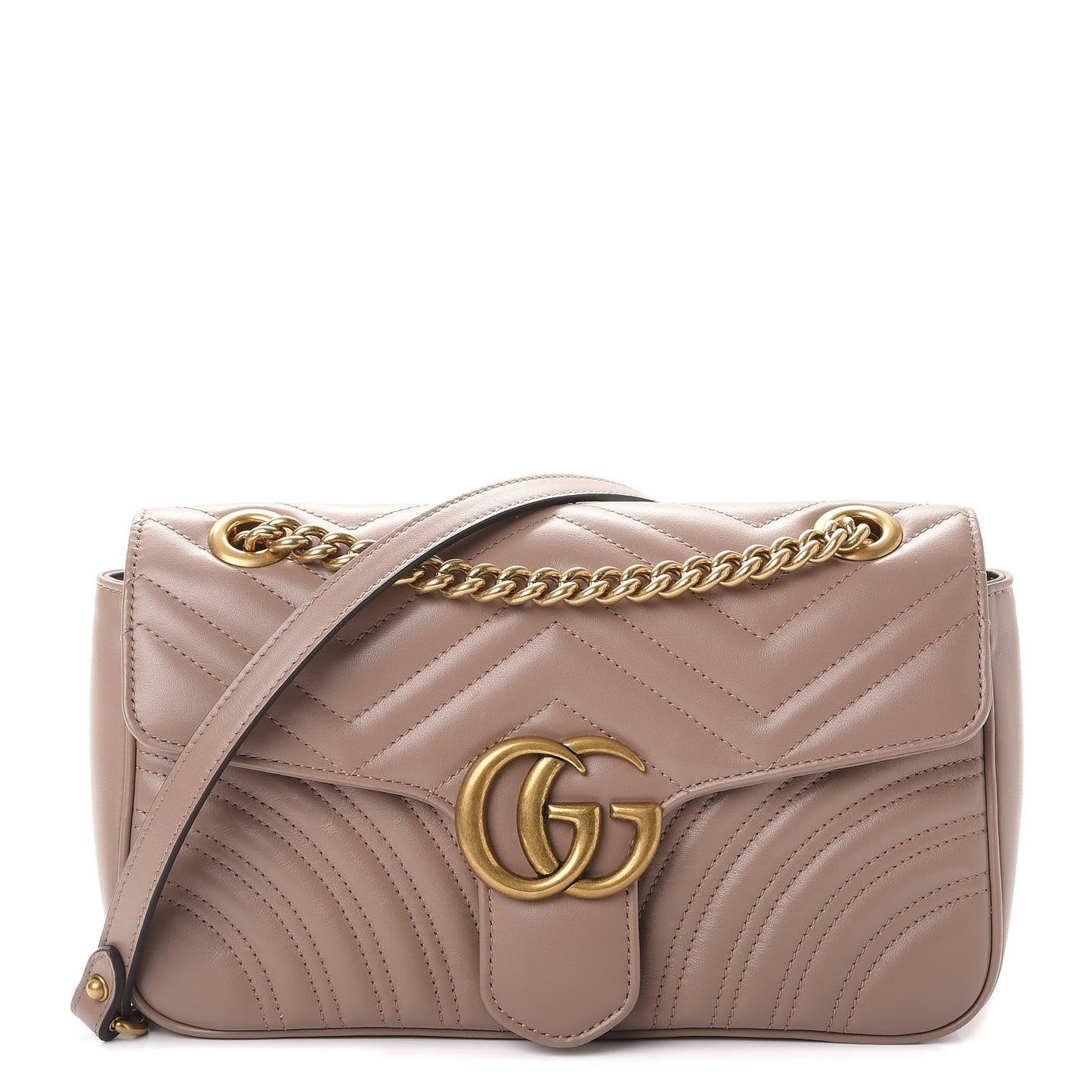 Calfskin Matelasse Small GG Marmont Shoulder Bag Porcelain Rose