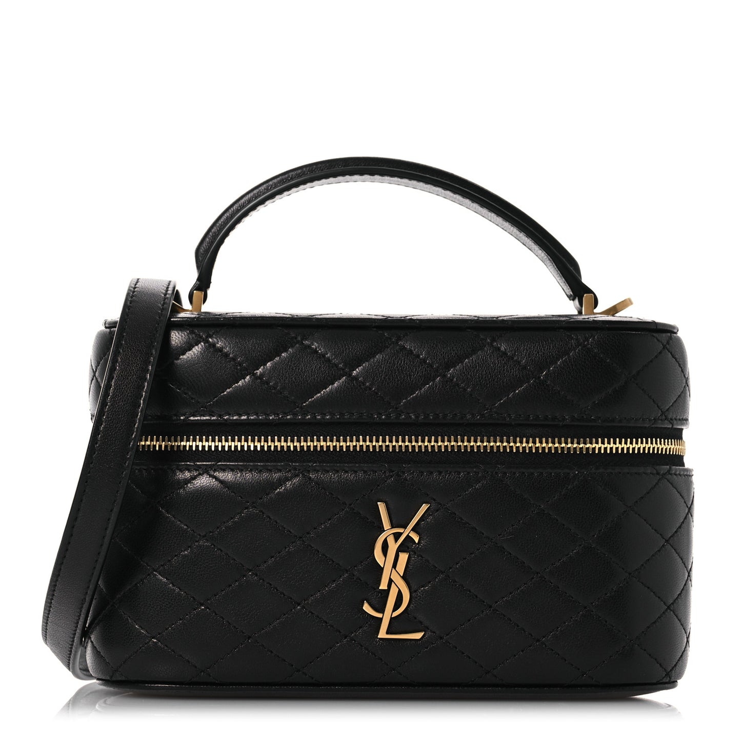 Lambskin Quilted Mini Gaby Vanity Case Black