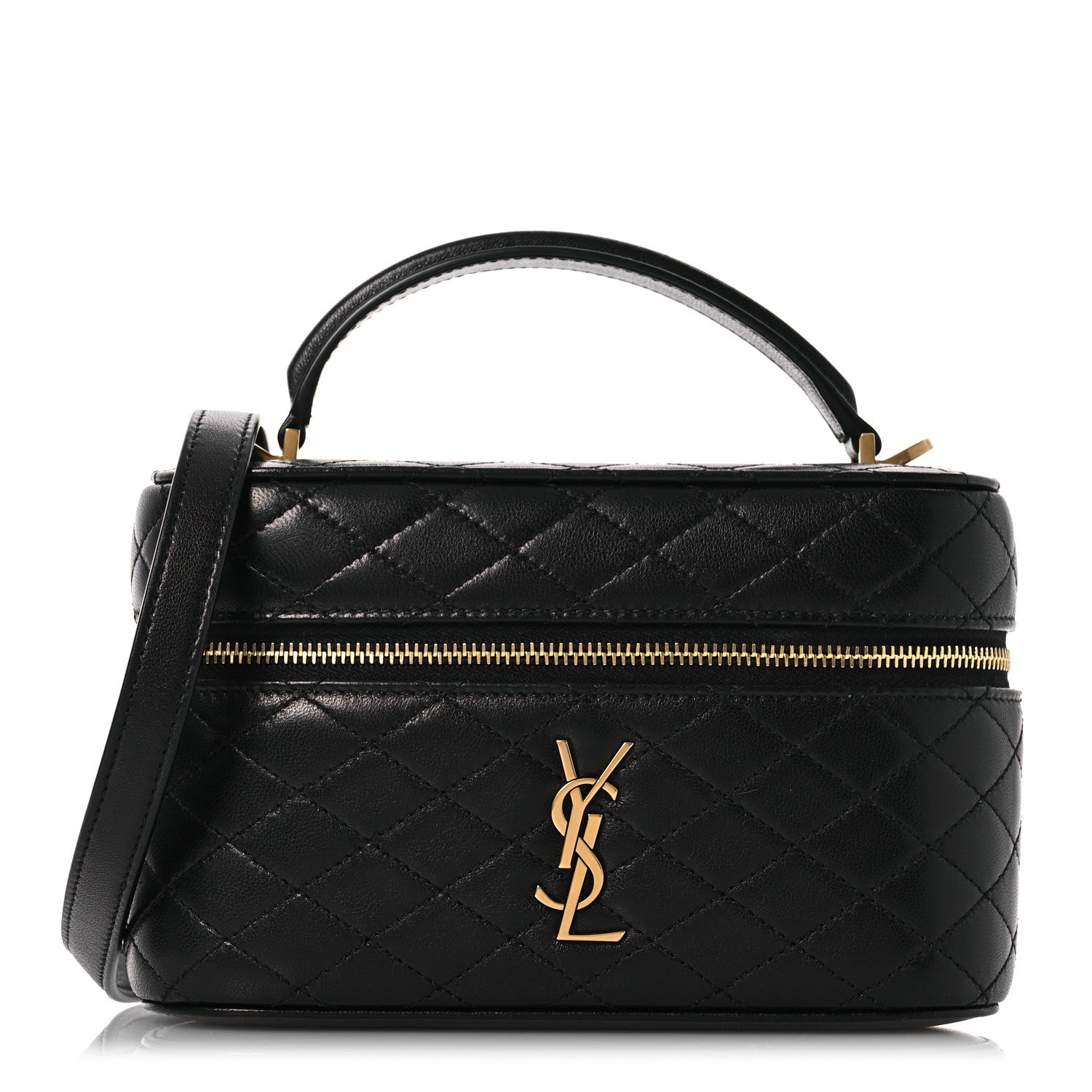 Saint Laurent Lambskin Quilted Mini Gaby Vanity Case Black 1 of 13