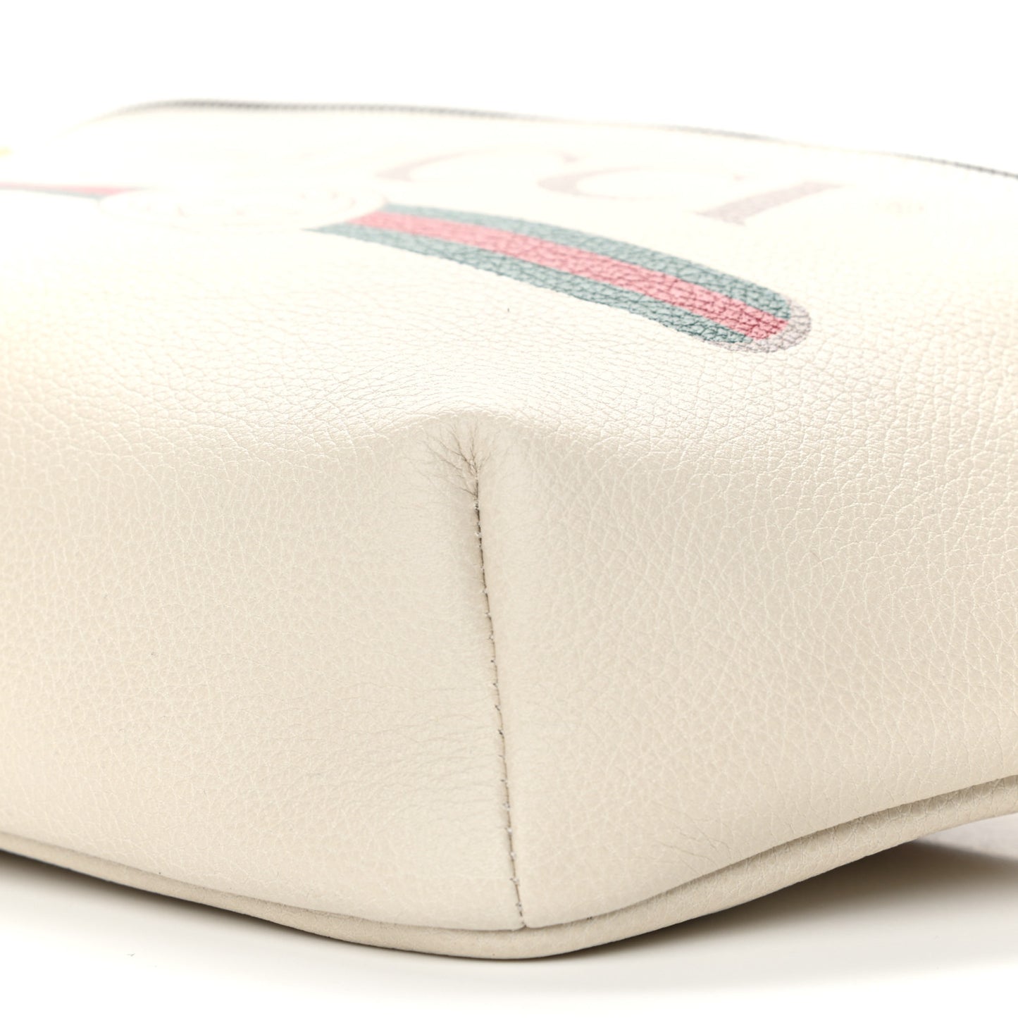 Grained Calfskin Logo Belt Bag White