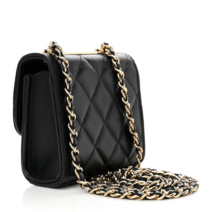Chanel Lambskin Quilted Mini Trendy CC Chain Wallet Black 3 of 12