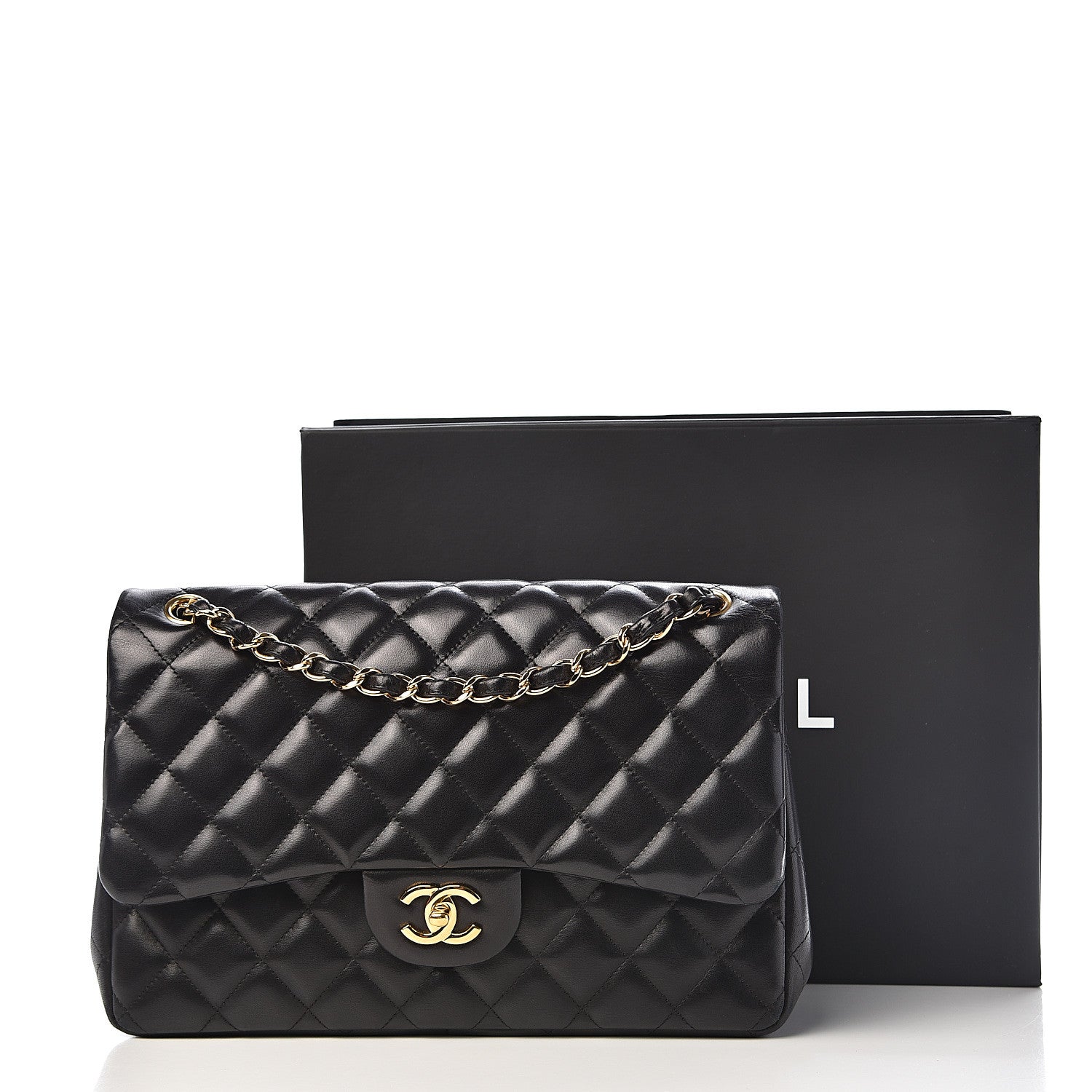 Chanel Lambskin Quilted Jumbo Double Flap Black 16 of 16