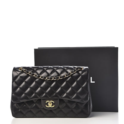Chanel Lambskin Quilted Jumbo Double Flap Black 16 of 16