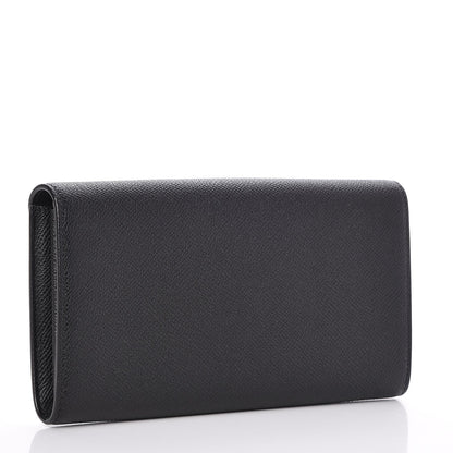 Celine Grained Calfskin Large Trotteur Multifunction Flap Wallet Black 3 of 8